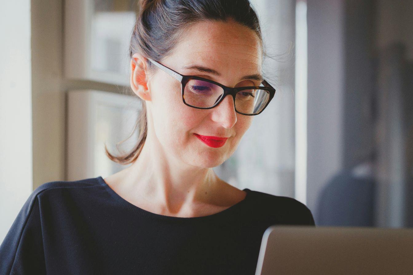A woman working on her finances