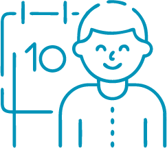 icon of happy man thinking of the future