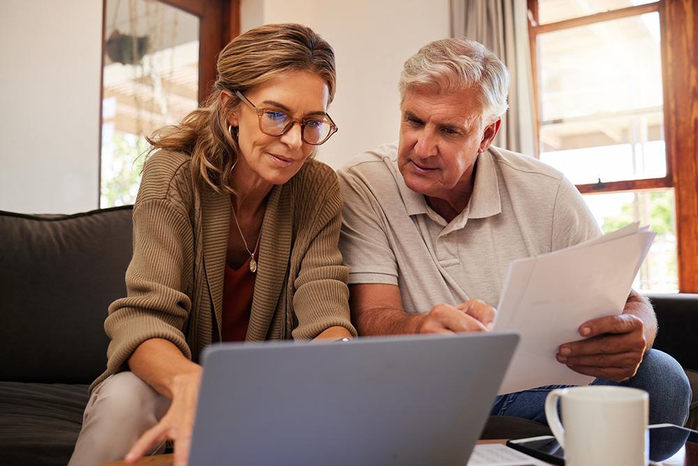 a couple working on their finances